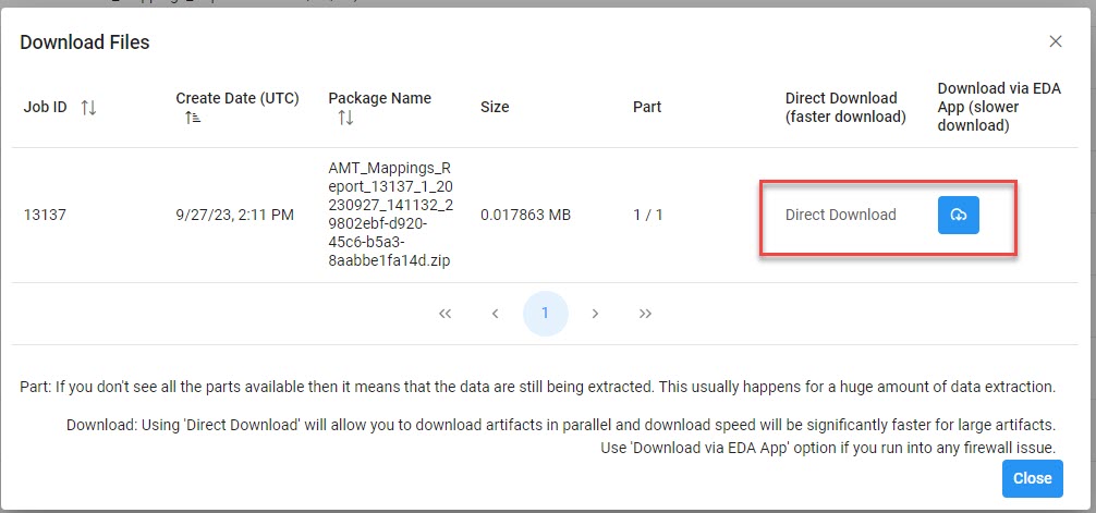 The image provides a preview of the AMT Mappings Report download process. 