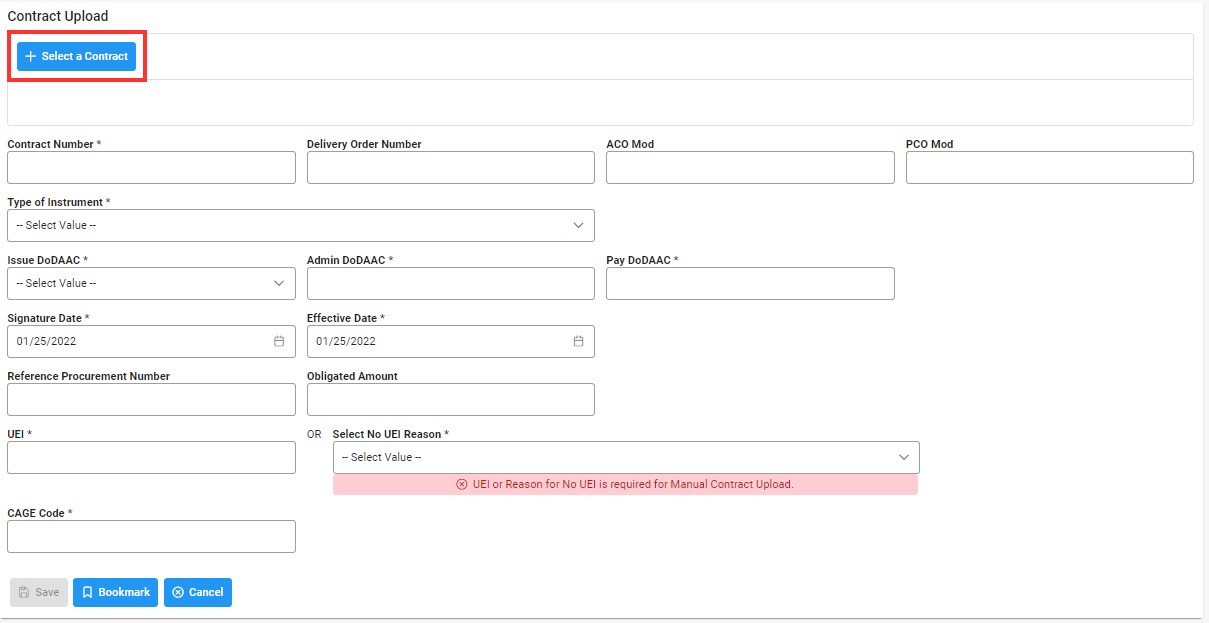 The image provides a preview of the Contract Upload Date Fields Overview.