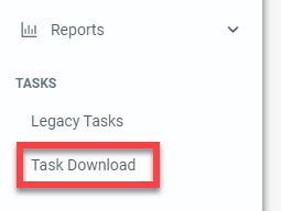 The image provides a preview of the User Report Export Task Download location.