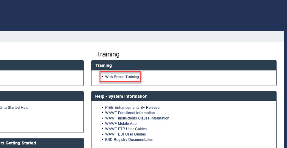 The image provides a preview of the Web Based Training Link.